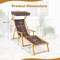 Adjustable Canopy Birch Wood Foldable Beach Chaise Lounge Chair - 67" L x 24.5" W x 48.5"-55" H